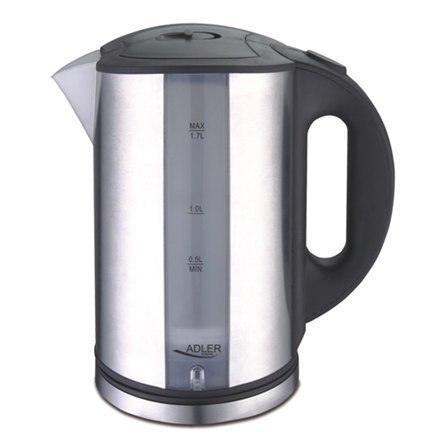 Adler Kettle AD 1216 Standard, Stainless steel, Stainless steel, 2000 W, 360° rotational base, 1.7 L