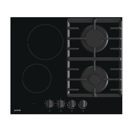 Gorenje Hob GCE691BSC Induction and gas, Number of burners/cooking zones 4, Mechanical, Black