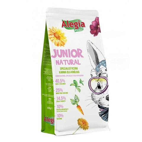 ALEGIA - JUNIOR NATURAL - POKARM ZIOŁOWY DLA MŁODYCH KRÓLIKÓW 650G