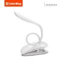 ColorWay LED Table Lamp Flexible & Clip with built-in battery White, Table lamp, 3 h, 5 V, 0.5 Ah