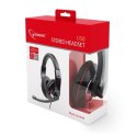 Gembird MHS-U-001 USB headphones USB, Glossy black, Built-in microphone