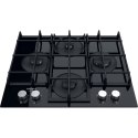 Hotpoint Hob HAGS 61F/BK Gas on glass, Number of burners/cooking zones 4, Mechanical, Black