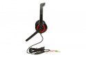 Gembird MHS-002 Stereo headset 3.5 mm, Black/Red, Built-in microphone