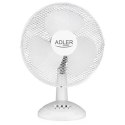 Adler AD 7303 Desk Fan, Number of speeds 3, 80 W, Oscillation, Diameter 30 cm, White