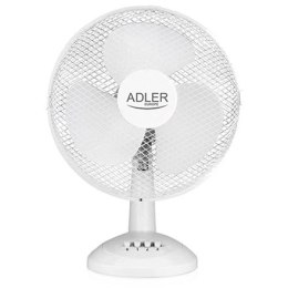 Adler AD 7303 Desk Fan, Number of speeds 3, 80 W, Oscillation, Diameter 30 cm, White