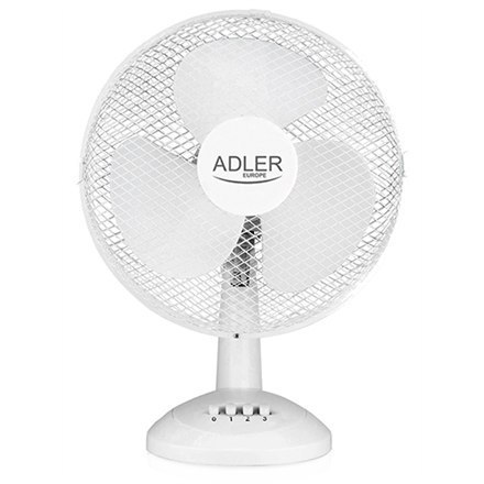 Adler AD 7304 Desk Fan, Number of speeds 3, 90 W, Oscillation, Diameter 40 cm, White