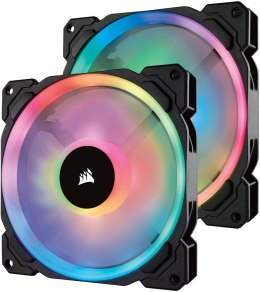 Corsair Dual Light Loop RGB LED PWM Fan, 2 Fan Pack with Lighting Node PRO LL140 RGB