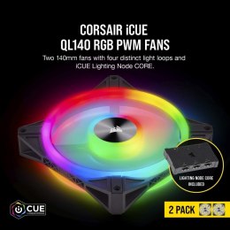 Corsair QL Series 140mm PWM Dual Fan Kit with Lighting Node CORE QL140 RGB