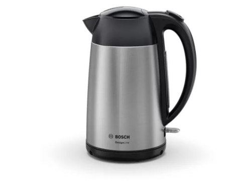 Bosch Kettle DesignLine TWK3P420 Electric, 2400 W, 1.7 L, Stainless steel, 360° rotational base, Stainless steel/Black