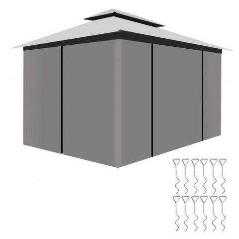 Pawilon ogrodowy z moskitierą i ściankami - szary
