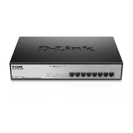 D-Link Switch DGS-1008MP Unmanaged, Rack mountable, 1 Gbps (RJ-45) ports quantity 8, PoE ports quantity 8, Power supply type Sin