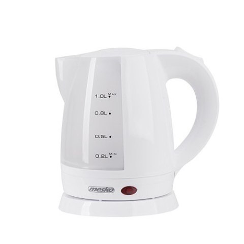 Mesko Kettle MS 1276 Standard, Plastic, White, 1600 W, 360° rotational base, 1 L