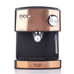 Adler Espresso coffee machine AD 4404cr Pump pressure 15 bar, Built-in milk frother, Semi-automatic, 850 W, Cooper/ black