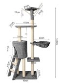 Drzewko dla kota 138cm szare