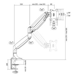 LogiLink® ,BP0042, Alumium monitor desk mount, 13-27