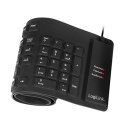 Logilink Flexible waterproof Keyboard USB + PS/2 ID0019A Wired, USB Type A male, German (QWERTZ), Black