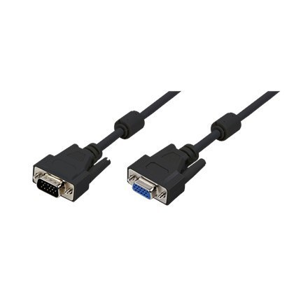 Logilink VGA extension cable male female 1.8 m, Black