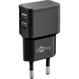 Goobay Dual USB charger 44951 2.4 A, 2 USB 2.0 female (Type A), Black, 12 W