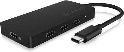 Raidsonic 4-port hub with USB Type-C interface and PD port IB-HUB1429-CPD Black