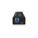 Raidsonic 7-port hub with USB Type-A interface and 1x charging port IB-AC618 Black