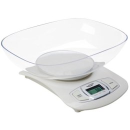 Adler AD 3137 Kitchen scales, Capacity 5 kg , Graduation 1g, Big LCD Display, Auto-zero/Auto-off, Large bowl, White Adler Adler