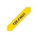 Brother TZe-FX631 Flexible ID Laminated Tape Black on Yellow, TZe, 8 m, 1.2 cm