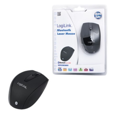 Logilink Maus Laser Bluetooth mit 5 Tasten wireless, Black, Bluetooth Laser Mouse;