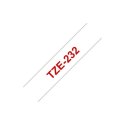 Brother TZe-232 Laminated Tape Red on White, TZe, 8 m, 1.2 cm