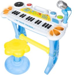 Organy - keyboard z krzesełkiem - niebieskie