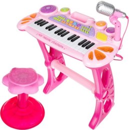 Organy - keyboard z krzesełkiem - różowe