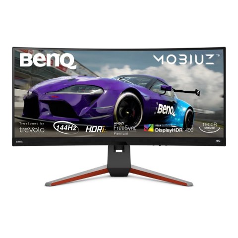 Benq Monitor EX3415R 34 ", IPS, WQHD, 3440 x 1440, 21:9, 4 ms, 400 cd/m², Metallic Grey, HDMI ports quantity 2, 144 Hz