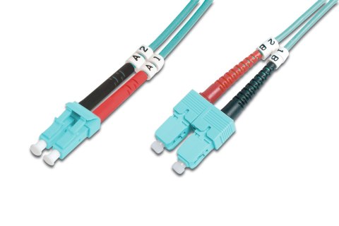 Digitus FO Patch Cord, Duplex, LC to SC MM OM3 50/125 µ, 1 m