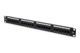 Digitus Patch Panel DN-91624U Black, 48.2 x 4.4 x 10.9 cm, Category: CAT 6; Ports: 24 x RJ45; Retention strength: 7.7 kg; Insert