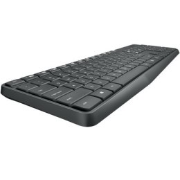 Logitech MK235 Wireless Keyboard and mouse pack, Wireless, Mouse included, Batteries included, Black, US International, 475 g