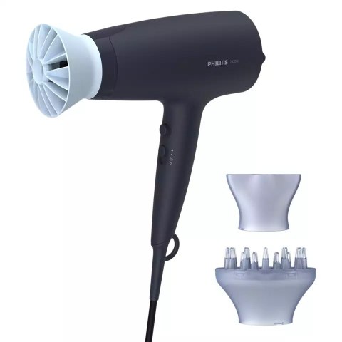 Philips Hair Dryer BHD360/20 2100 W, Number of temperature settings 6, Ionic function, Diffuser nozzle, Black/Blue