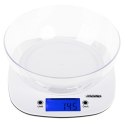 Mesko Scale with bowl MS 3165 Maximum weight (capacity) 5 kg, Graduation 1 g, Display type LCD, White