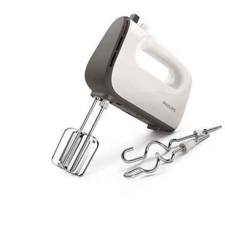 Philips Mixer HR3740/00 Hand Mixer, 450 W, Number of speeds 5, Turbo mode, White/Grey