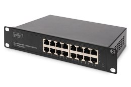 Digitus 16-port Gigabit Ethernet Switch DN-80115 10/100/1000 Mbps (RJ-45), Unmanaged, Rack mountable, Power supply type Internal