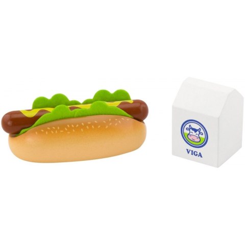 VIGA DREWNIANY ZESTAW HOT DOG MLEKO DLA DZIECI