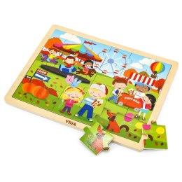 VIGA Drewniane Puzzle Jesień 24 Elementy