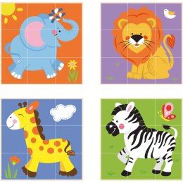 Drewniana Klocki układanka logiczna Puzzle Viga Toys Zoo 9 elementów