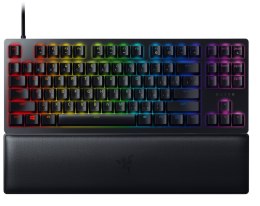 Razer Huntsman V2 Tenkeyless, Optical Gaming Keyboard, RGB LED light, Russian, Black, Wired, Linear Red Switch