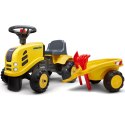 FALK TRAKTOREK BABY KOMATSU ŻÓŁTY Z PRZYCZEPKĄ