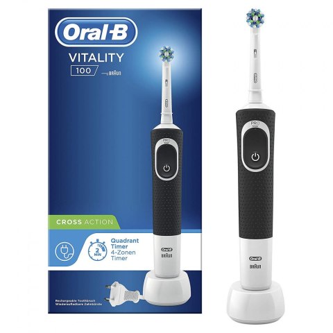 Oral-B CrossAction Electric Toothbrush Vitality D100 Rechargeable, For adults, Operating time 2 min, Number of brush heads incl