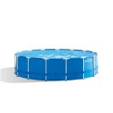 Intex Metal Frame Pool Set with Filter Pump, Safety Ladder, Ground Cloth, Cover Blue, Age 6+, 457x122 cm