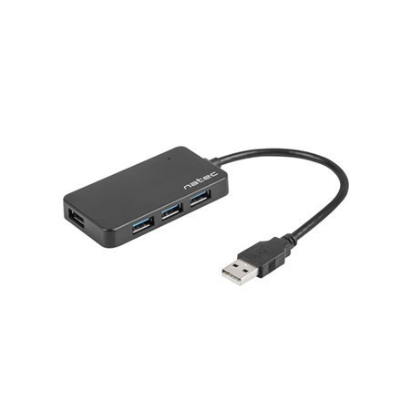 Natec USB 3.0 HUB, Moth, 4-Port, Black