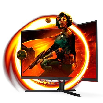 AOC Curved Monitor C32G3AE/BK 31.5 ", VA, FHD, 1920 x 1080, 16:9, 1 ms, 250 cd/m², Black, Headphone out (3.5mm), 165 Hz, HDMI po