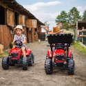 FALK Traktor Massey Ferguson Czerwony na Pedały z Przyczepką od 3 Lat