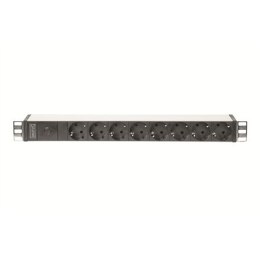 Digitus Aluminum outlet strip with pre-fuse DN-95410	 Sockets quantity 8, 250 Vac, 50/60Hz, 2 m supply IEC C14 plug