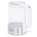 Mesko Kettle MS 1301w	 Electric, 1850 W, 1.7 L, Glass/Stainless steel, 360° rotational base, White